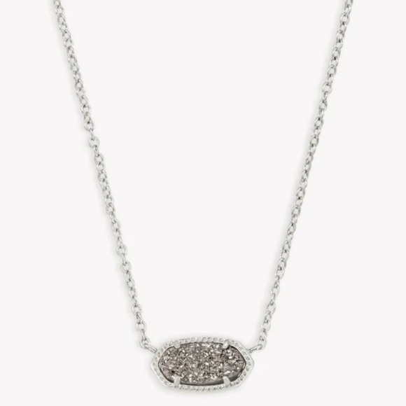 🎉 HP 🎉 Kendra Scott Silver Pendant Drusy Necklace - Picture 8 of 9